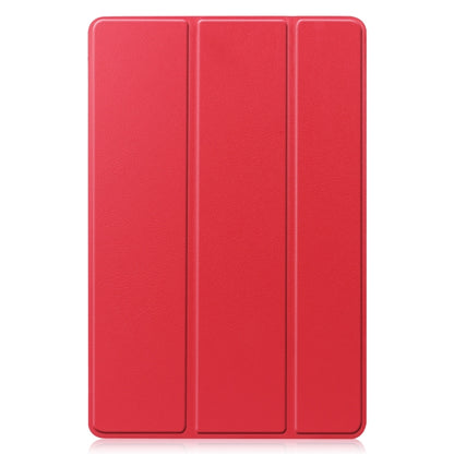 For Samsung Galaxy Tab S9 FE Custer Pure Color 3-Fold Holder Smart Leather Tablet Case(Red) - Galaxy Tab S9 FE by PMC Jewellery | Online Shopping South Africa | PMC Jewellery | Buy Now Pay Later Mobicred