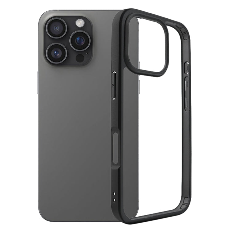 For iPhone 16 Pro Max Frosted TPU + Transparent PC Phone Case(Black) - iPhone 16 Pro Max Cases by PMC Jewellery | Online Shopping South Africa | PMC Jewellery | Buy Now Pay Later Mobicred