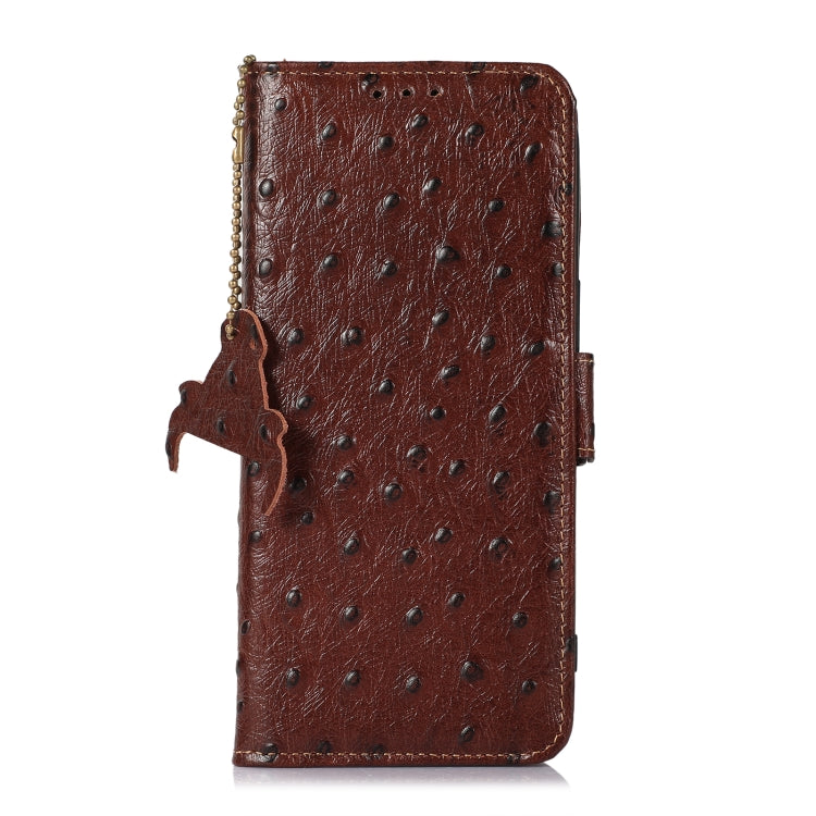 For Samsung Galaxy S24+ Ostrich Pattern Genuine Leather RFID Phone Case(Coffee) - Galaxy Phone Cases by PMC Jewellery | Online Shopping South Africa | PMC Jewellery | Buy Now Pay Later Mobicred