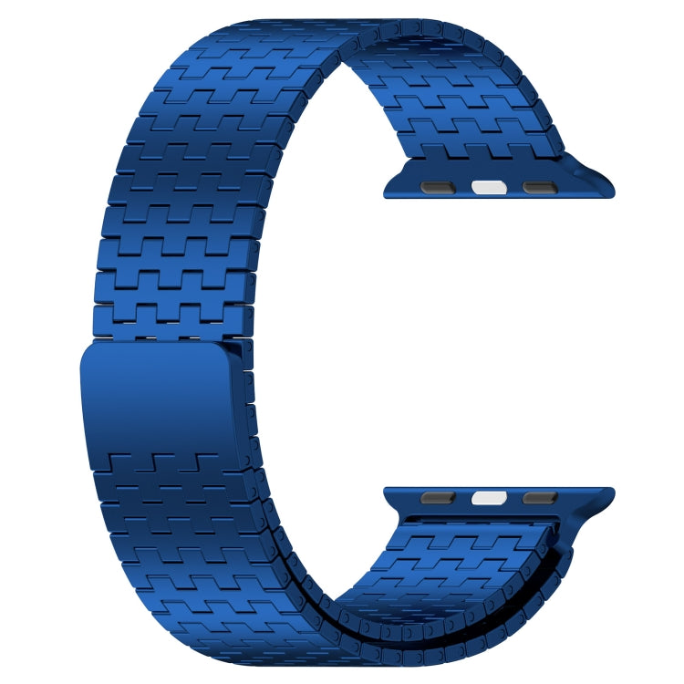 For Apple Watch Ultra 49mm Magnetic Buckle Stainless Steel Metal Watch Band(Blue) - Watch Bands by PMC Jewellery | Online Shopping South Africa | PMC Jewellery | Buy Now Pay Later Mobicred