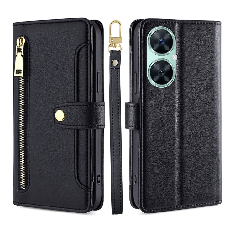 For Huawei Enjoy 60 Pro / nova 11i Lite Sheep Texture Cross-body Zipper Wallet Leather Phone Case(Black) - free shipping - PMC TechLife - Order now!