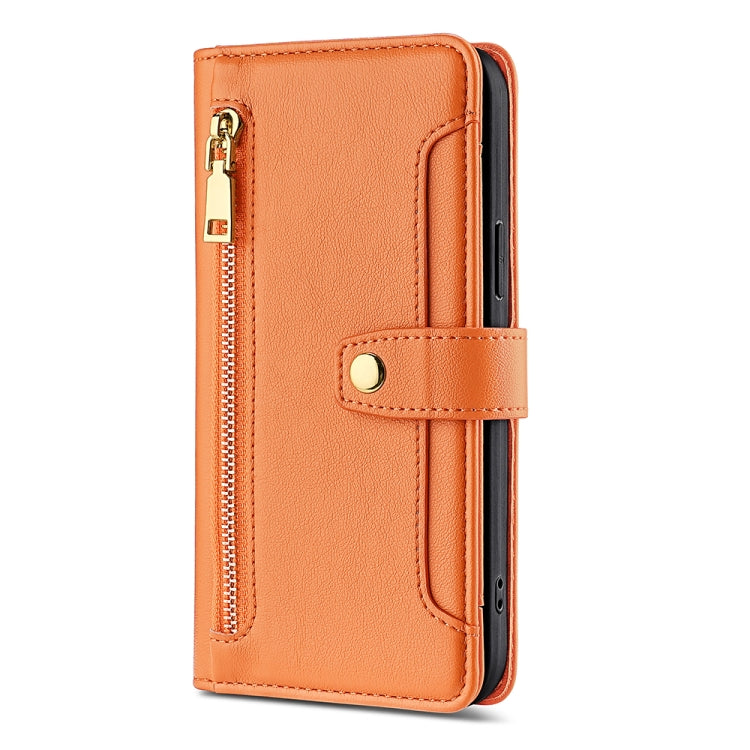 For Huawei Enjoy 60 Pro / nova 11i Lite Sheep Texture Cross-body Zipper Wallet Leather Phone Case(Orange) - Huawei Cases by PMC TechLife | Online Shopping South Africa | PMC TechLife | Buy Now Pay Later Mobicred