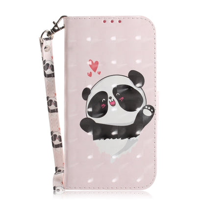 For iPhone SE 2024 3D Colored Horizontal Flip Leather Phone Case(Heart Panda) - More iPhone Cases by PMC Jewellery | Online Shopping South Africa | PMC Jewellery | Buy Now Pay Later Mobicred