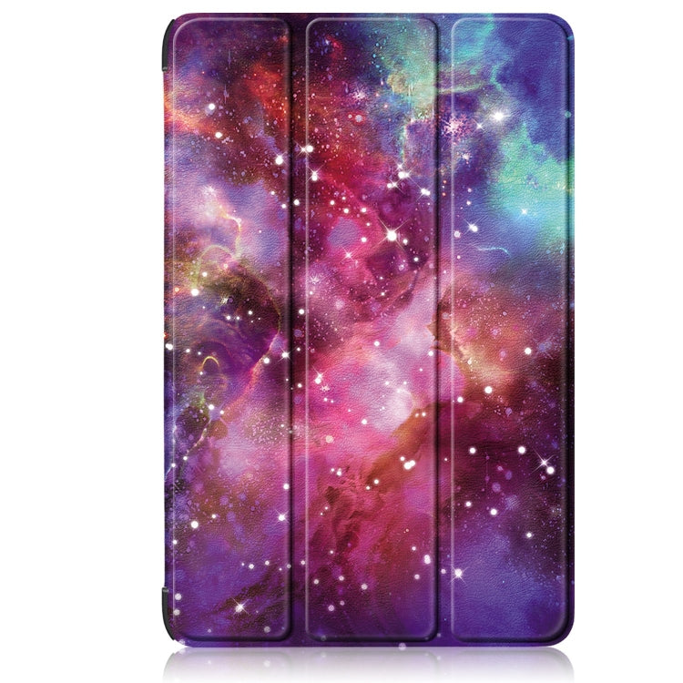 For Samsung Galaxy Tab S9 Ultra Custer Painted 3-Fold Holder Smart Leather Tablet Case(Milky Way Nebula) - Other Galaxy Tab PC by PMC Jewellery | Online Shopping South Africa | PMC Jewellery | Buy Now Pay Later Mobicred