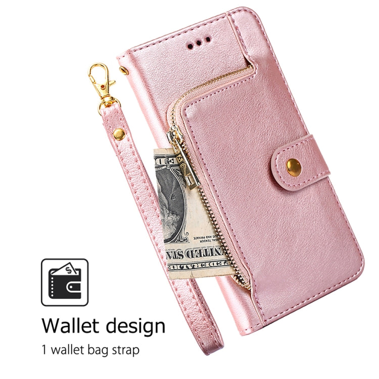 For Honor Magic6 Pro Zipper Bag Leather Phone Case(Rose Gold) - Honor Cases by PMC Jewellery | Online Shopping South Africa | PMC Jewellery | Buy Now Pay Later Mobicred