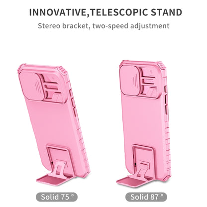 For iPhone 16 Pro Stereoscopic Holder Sliding Camshield Phone Case(Pink) - iPhone 16 Pro Cases by PMC Jewellery | Online Shopping South Africa | PMC Jewellery | Buy Now Pay Later Mobicred