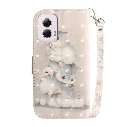 For Motorola Moto G Power 5G 2024 3D Colored Flip Leather Phone Case(Squirrels) - Motorola Cases by PMC Jewellery | Online Shopping South Africa | PMC Jewellery | Buy Now Pay Later Mobicred