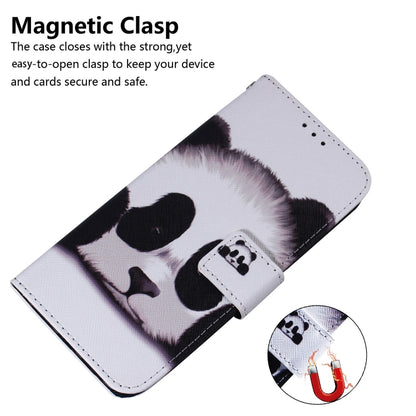 For iPhone 16 Coloured Drawing Flip Leather Phone Case(Panda) - iPhone 16 Cases by PMC Jewellery | Online Shopping South Africa | PMC Jewellery | Buy Now Pay Later Mobicred