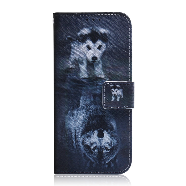 For iPhone 16 Plus Coloured Drawing Flip Leather Phone Case(Wolf and Dog) - iPhone 16 Plus Cases by PMC Jewellery | Online Shopping South Africa | PMC Jewellery | Buy Now Pay Later Mobicred