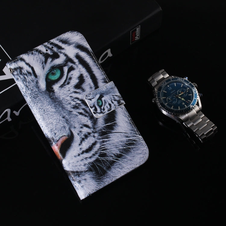 For iPhone 16 Pro Max Coloured Drawing Flip Leather Phone Case(Tiger) - iPhone 16 Pro Max Cases by PMC Jewellery | Online Shopping South Africa | PMC Jewellery | Buy Now Pay Later Mobicred