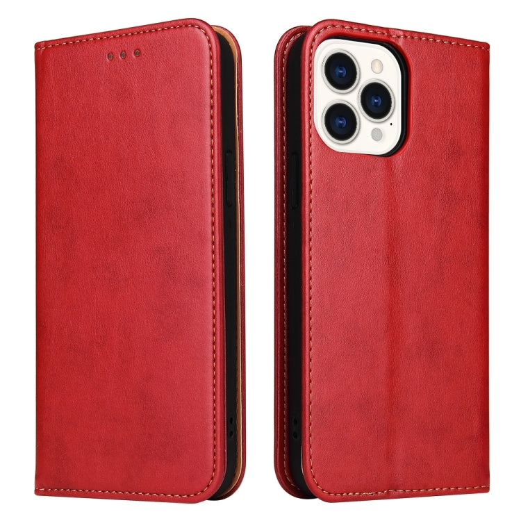 For iPhone 15 Pro Max Fierre Shann PU Genuine Leather Texture Phone Case(Red) - iPhone 15 Pro Max Cases by FIERRE SHANN | Online Shopping South Africa | PMC Jewellery | Buy Now Pay Later Mobicred