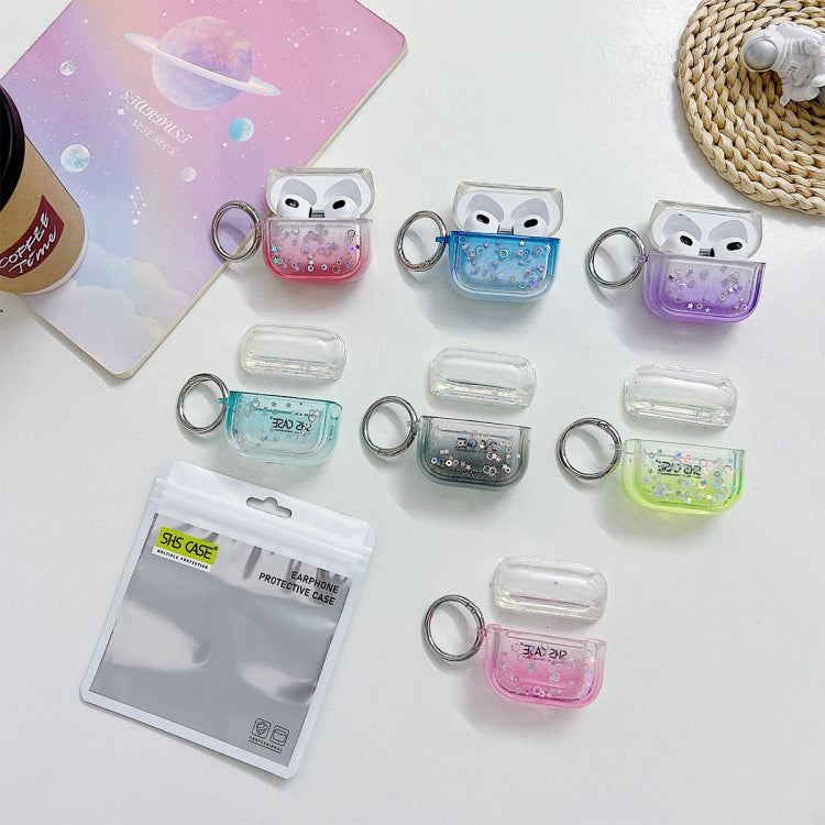 For AirPods Pro 2 Transparent Glitter Bluetooth Earphone Protective Case(Green) - For AirPods Pro 2 by PMC Jewellery | Online Shopping South Africa | PMC Jewellery | Buy Now Pay Later Mobicred
