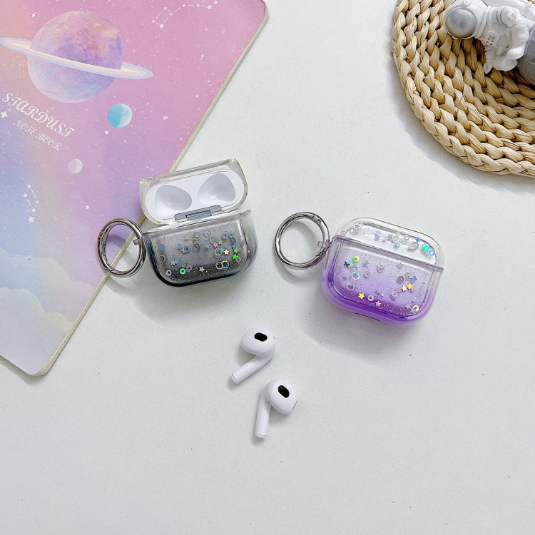 For AirPods 3 Transparent Glitter Bluetooth Earphone Protective Case(Sky Blue) - For AirPods 3 by PMC Jewellery | Online Shopping South Africa | PMC Jewellery | Buy Now Pay Later Mobicred