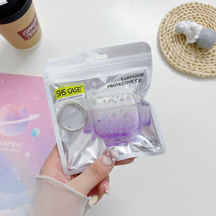 For AirPods Pro 2 Transparent Glitter Bluetooth Earphone Protective Case(Black) - For AirPods Pro 2 by PMC Jewellery | Online Shopping South Africa | PMC Jewellery | Buy Now Pay Later Mobicred
