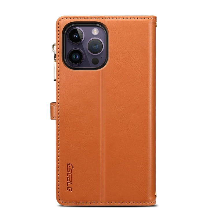 For iPhone 16 Pro ESEBLE Star Series Lanyard Zipper Wallet RFID Leather Case(Brown) - iPhone 16 Pro Cases by ESEBLE | Online Shopping South Africa | PMC Jewellery | Buy Now Pay Later Mobicred