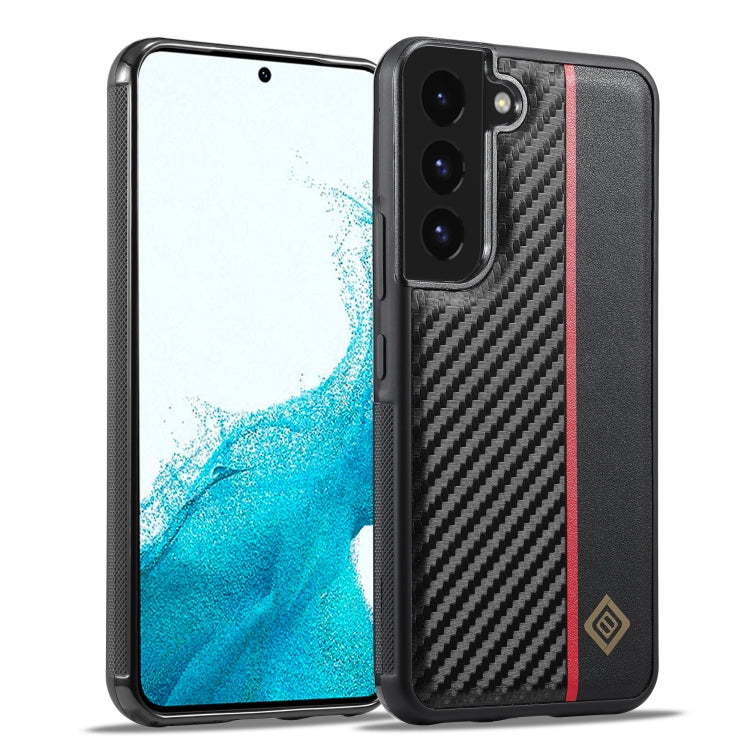 For Samsung Galaxy S22 LC.IMEEKE 3 in 1 Carbon Fiber Texture Shockproof Phone Case(Black) - Galaxy S22 5G Cases by LC.IMEEKE | Online Shopping South Africa | PMC TechLife | Buy Now Pay Later Mobicred