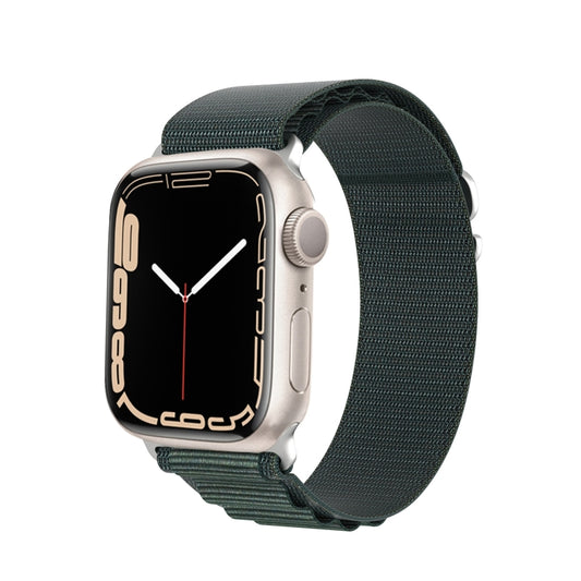 For Apple Watch Series 8 45mm  DUX DUCIS GS Series Nylon Loop Watch Band(Green) - Watch Bands by DUX DUCIS | Online Shopping South Africa | PMC Jewellery | Buy Now Pay Later Mobicred