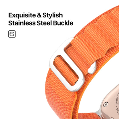 For Apple Watch Series 8 45mm  DUX DUCIS GS Series Nylon Loop Watch Band(Orange) - Watch Bands by DUX DUCIS | Online Shopping South Africa | PMC Jewellery | Buy Now Pay Later Mobicred