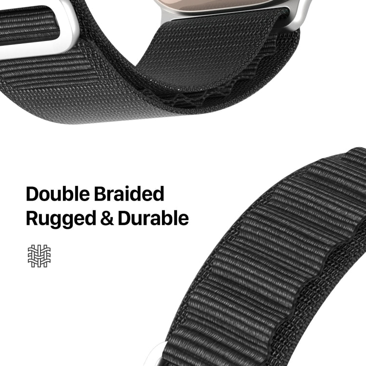 For Apple Watch SE 2022 44mm DUX DUCIS GS Series Nylon Loop Watch Band(Black) - Watch Bands by DUX DUCIS | Online Shopping South Africa | PMC Jewellery | Buy Now Pay Later Mobicred