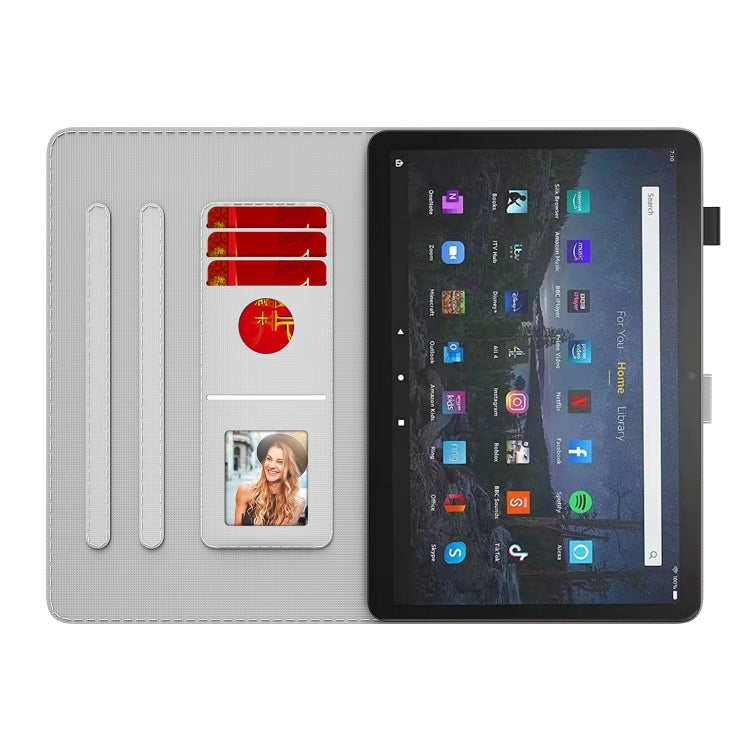 For Amazon Fire Max 11 Watercolor Pattern Flip Leather Tablet Case(Spring Cherry) - Amazon by PMC TechLife | Online Shopping South Africa | PMC TechLife | Buy Now Pay Later Mobicred