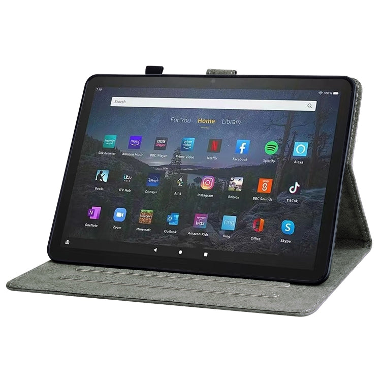 For Amazon Fire Max 11 Tiger Pattern Flip Leather Tablet Case(Purple) - Amazon by PMC TechLife | Online Shopping South Africa | PMC TechLife | Buy Now Pay Later Mobicred