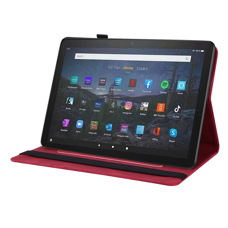 For Amazon Fire Max 11 Butterfly Flower Embossed Leather Tablet Case(Red) - Amazon by PMC TechLife | Online Shopping South Africa | PMC TechLife | Buy Now Pay Later Mobicred