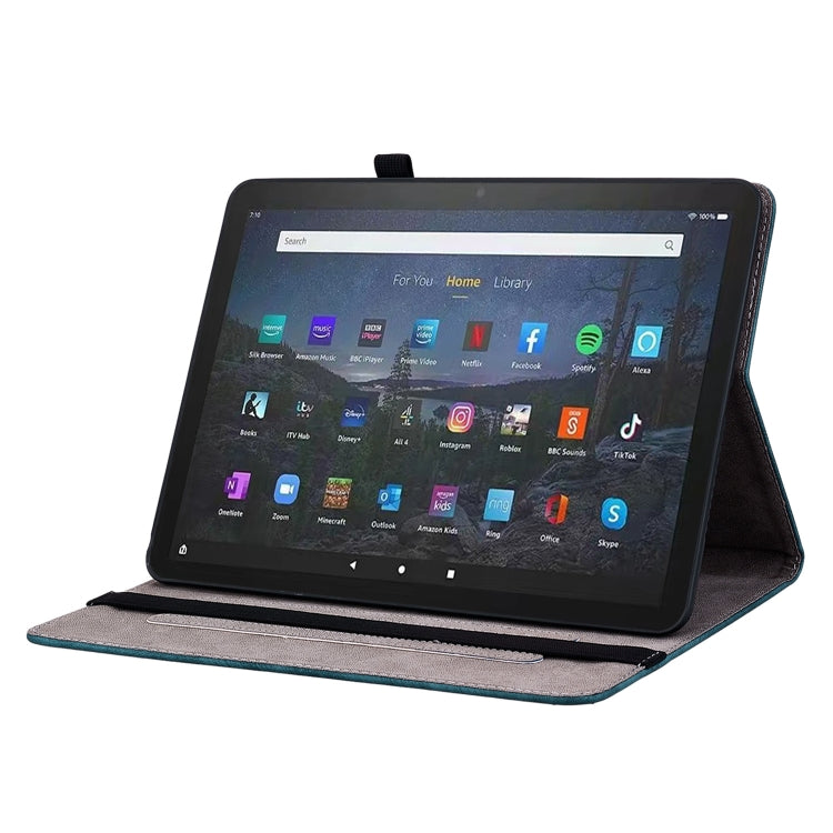 For Amazon Fire Max 11 Butterfly Rose Embossed Leather Tablet Case(Dark Blue) - Amazon by PMC TechLife | Online Shopping South Africa | PMC TechLife | Buy Now Pay Later Mobicred
