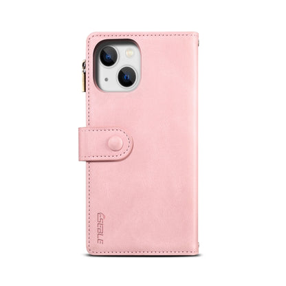 For iPhone 15 ESEBLE Retro Frosted RFID Flip Leather Phone Case(Rose Gold) - iPhone 15 Cases by ESEBLE | Online Shopping South Africa | PMC Jewellery | Buy Now Pay Later Mobicred