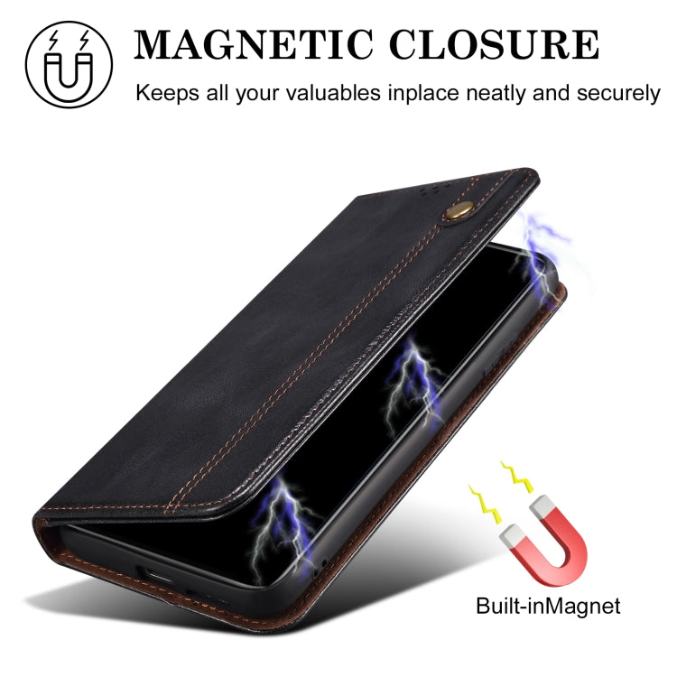 For iPhone 16 Pro Max Oil Wax Crazy Horse Texture Leather Phone Case(Black) - iPhone 16 Pro Max Cases by PMC Jewellery | Online Shopping South Africa | PMC Jewellery | Buy Now Pay Later Mobicred