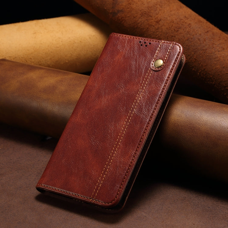 For iPhone 16 Pro Oil Wax Crazy Horse Texture Leather Phone Case(Brown) - iPhone 16 Pro Cases by PMC Jewellery | Online Shopping South Africa | PMC Jewellery | Buy Now Pay Later Mobicred