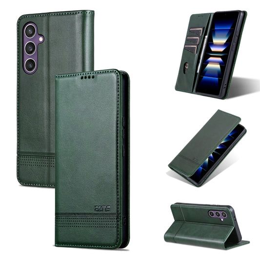 For Samsung Galaxy S24+ 5G AZNS Magnetic Calf Texture Flip Leather Phone Case(Dark Green) - Galaxy S24+ 5G Cases by AZNS | Online Shopping South Africa | PMC Jewellery | Buy Now Pay Later Mobicred