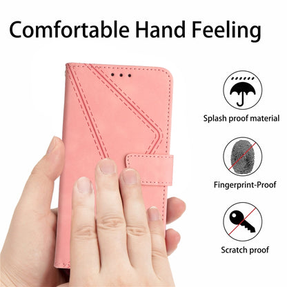 For Google Pixel 9 Pro Stitching Embossed Leather Phone Case(Pink) - Google Cases by PMC Jewellery | Online Shopping South Africa | PMC Jewellery | Buy Now Pay Later Mobicred