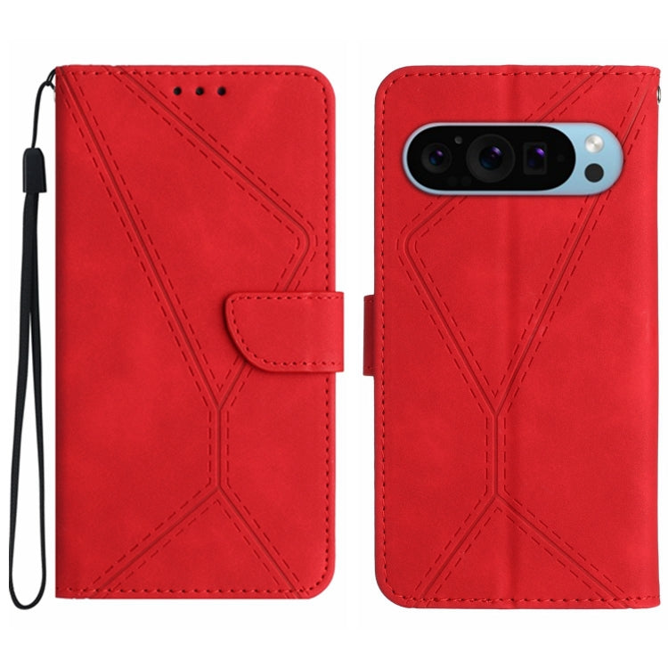 For Google Pixel 9 Stitching Embossed Leather Phone Case(Red) - Google Cases by PMC Jewellery | Online Shopping South Africa | PMC Jewellery | Buy Now Pay Later Mobicred