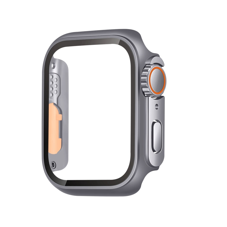 For Apple Watch Series 9 / 8 / 7 41mm Tempered Film Hybrid PC Integrated Watch Case(Original Black Orange) - Watch Cases by PMC TechLife | Online Shopping South Africa | PMC TechLife | Buy Now Pay Later Mobicred