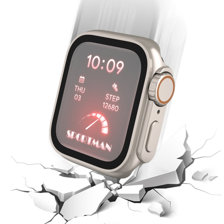 For Apple Watch Series 6 / 5 / 4 / SE 40mm Tempered Film Hybrid PC Integrated Watch Case(Original Black Orange) - Watch Cases by PMC TechLife | Online Shopping South Africa | PMC TechLife | Buy Now Pay Later Mobicred