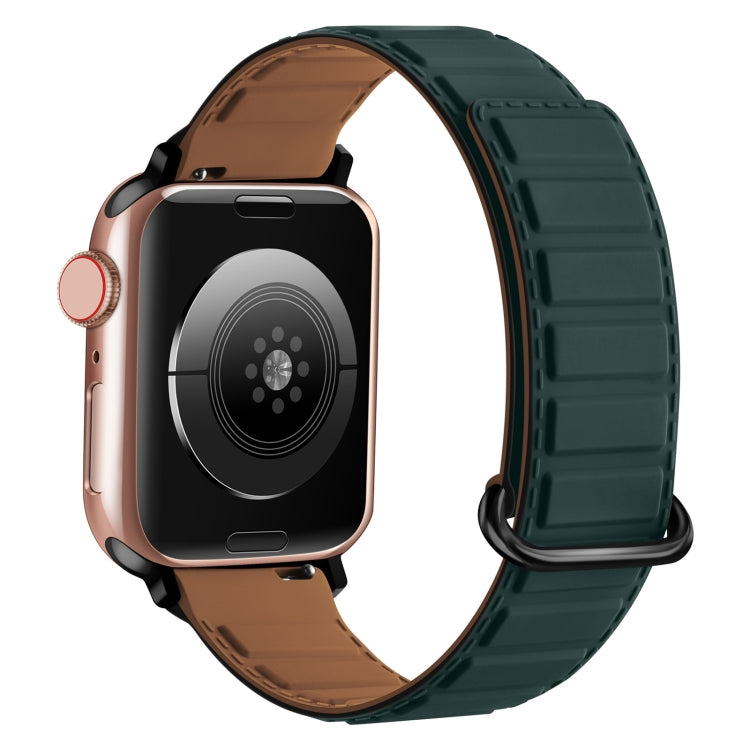 For Apple Watch SE 2022 44mm Reverse Buckle Magnetic Silicone Watch Band(Silver Buckle Grey Brown) - free shipping - PMC TechLife - Order now!