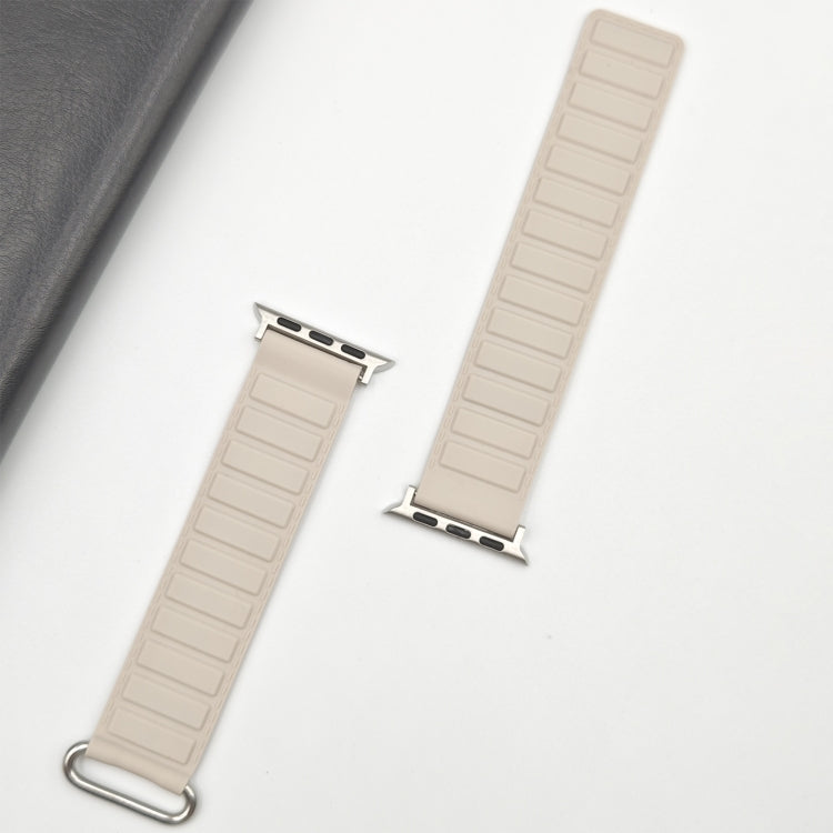 For Apple Watch SE 44mm Reverse Buckle Magnetic Silicone Watch Band(Silver Buckle Starlight) - free shipping - PMC TechLife - Order now!
