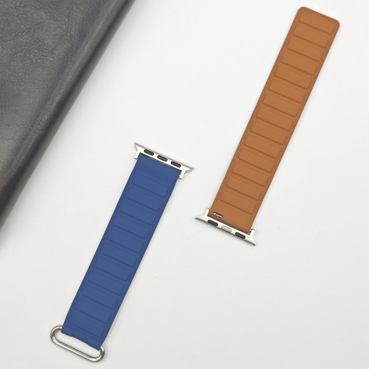 For Apple Watch Series 3 42mm Reverse Buckle Magnetic Silicone Watch Band(Silver Buckle Blue) - free shipping - PMC TechLife - Order now!