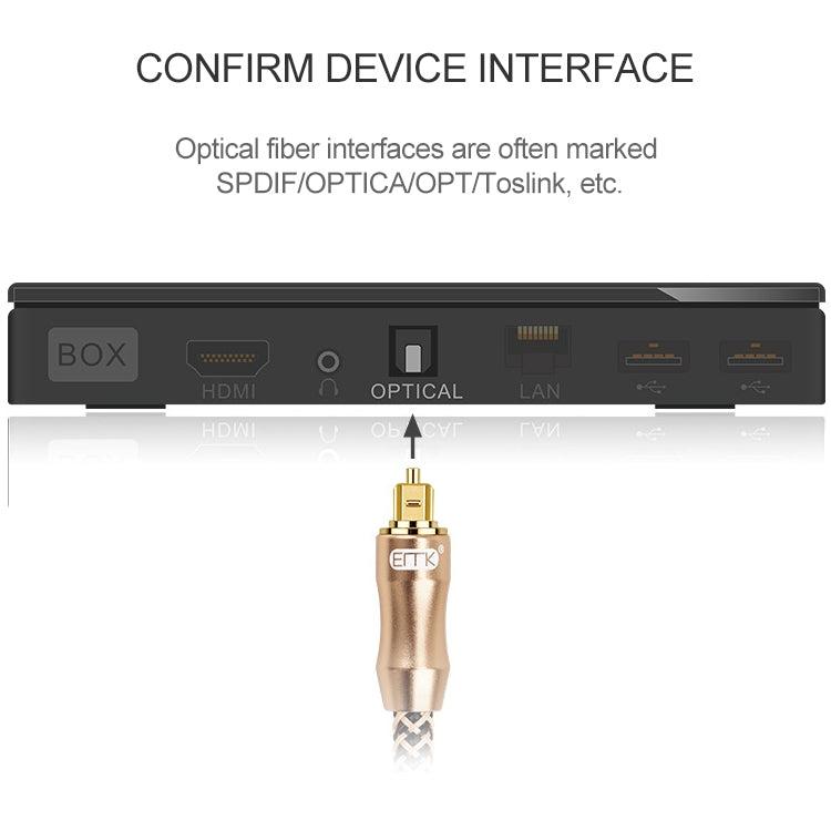 5m EMK OD6.0mm Gold-plated TV Digital Audio Optical Fiber Connecting Cable - Audio Optical Cables by EMK | Online Shopping South Africa | PMC Jewellery | Buy Now Pay Later Mobicred