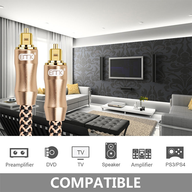 5m EMK OD6.0mm Gold-plated TV Digital Audio Optical Fiber Connecting Cable - free shipping - PMC Jewellery - Order now!