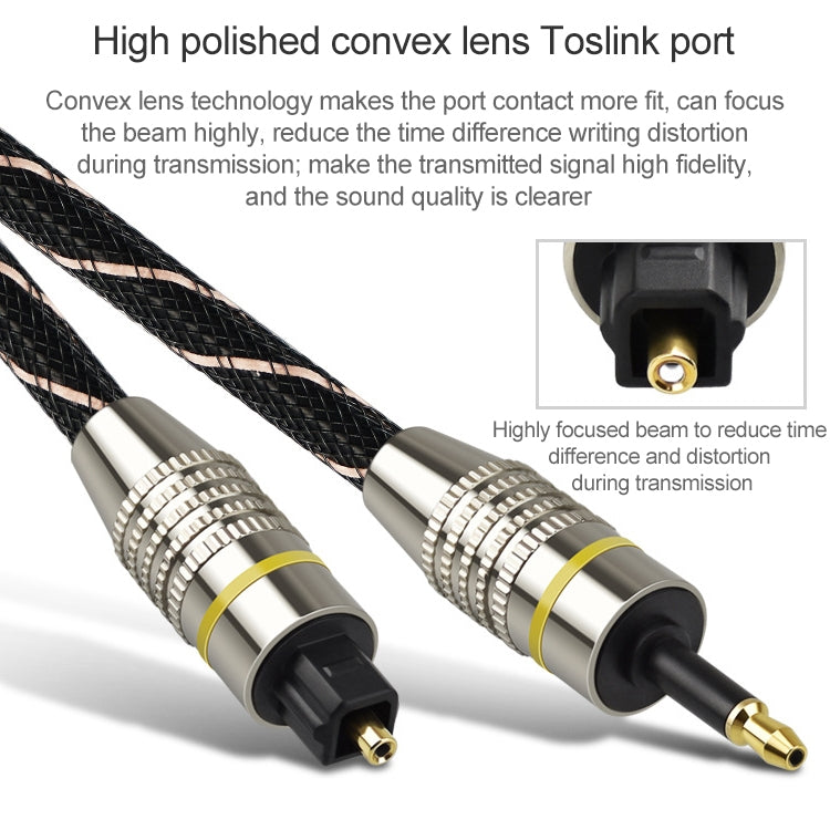 5m EMK OD6.0mm Square Port to Round Port Set-top Box Digital Audio Optical Fiber Connecting Cable - free shipping - PMC TechLife - Order now!