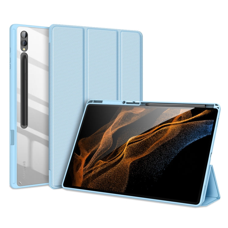 For Samsung Galaxy Tab S9 Ultra DUX DUCIS TOBY Series Antiskid Leather Tablet Case with Sleep / Wake-up Function(Blue) - Galaxy Tab S9 Ultra Cases by DUX DUCIS | Online Shopping South Africa | PMC Jewellery | Buy Now Pay Later Mobicred