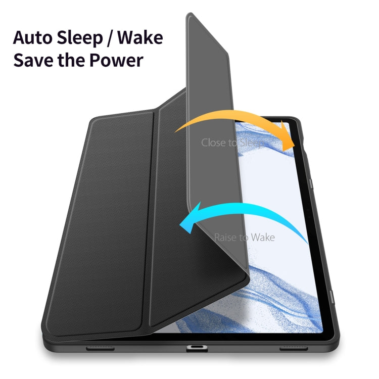 For Samsung Galaxy Tab S9 FE+ DUX DUCIS TOBY Series Antiskid Leather Tablet Case with Sleep / Wake-up Function(Black) - free shipping - PMC Jewellery - Order now!