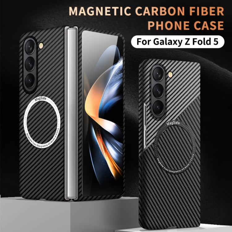 For Samsung Galaxy Z Fold5 Carbon Fiber Texture MagSafe Magnetic Phone Case(Blue Purple) - Galaxy Z Fold5 Cases by PMC Jewellery | Online Shopping South Africa | PMC Jewellery