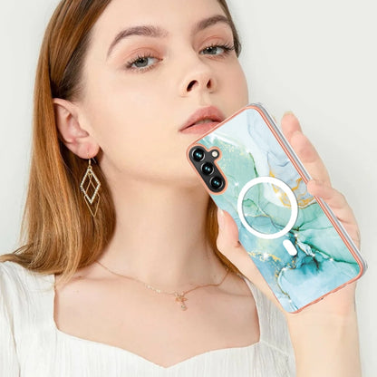 For Samsung Galaxy A54 5G Marble Pattern Dual-side IMD Magsafe TPU Phone Case(Green 003) - Galaxy Phone Cases by PMC Jewellery | Online Shopping South Africa | PMC Jewellery