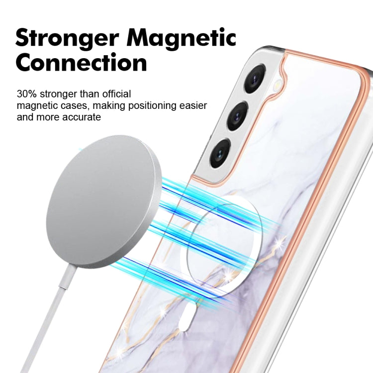 For Samsung Galaxy S22 5G Marble Pattern Dual-side IMD Magsafe TPU Phone Case(White 006) - Galaxy S22 5G Cases by PMC TechLife | Online Shopping South Africa | PMC TechLife