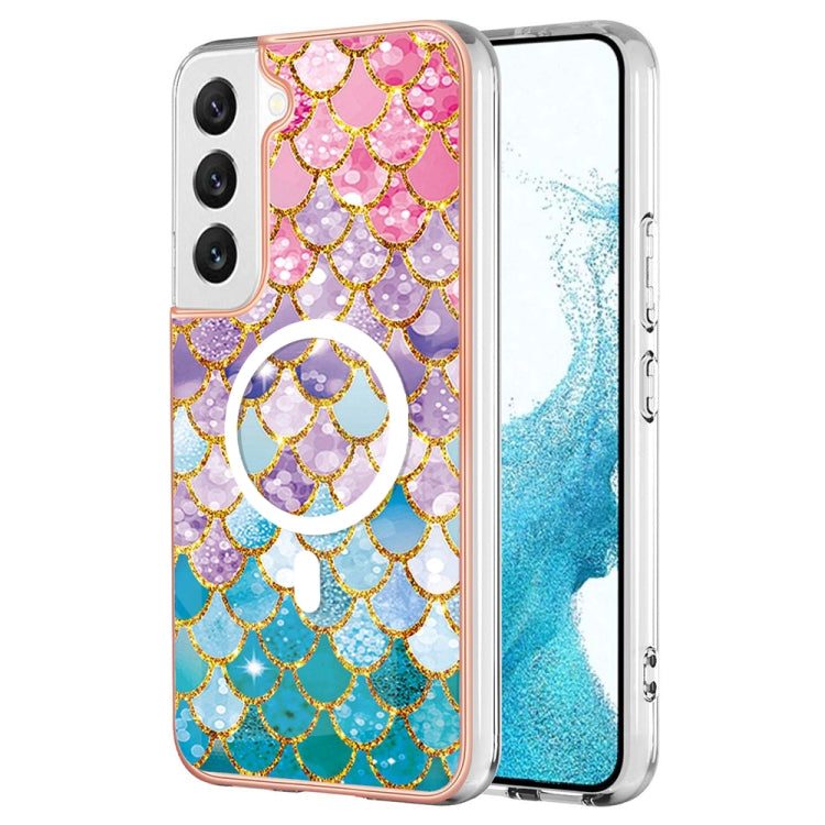 For Samsung Galaxy S22 5G Marble Pattern Dual-side IMD Magsafe TPU Phone Case(Colorful Scales) - Galaxy S22 5G Cases by PMC TechLife | Online Shopping South Africa | PMC TechLife