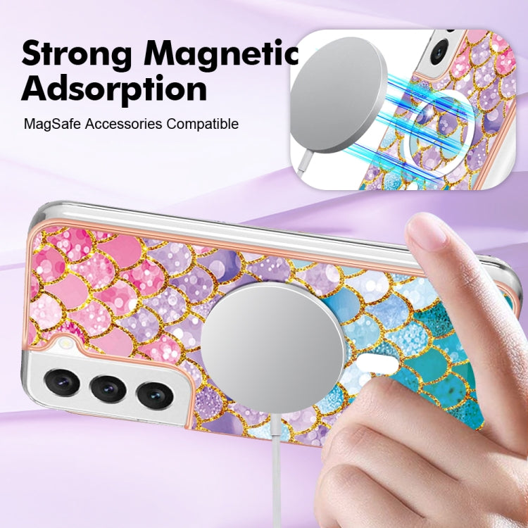 For Samsung Galaxy S22 5G Marble Pattern Dual-side IMD Magsafe TPU Phone Case(Colorful Scales) - Galaxy S22 5G Cases by PMC TechLife | Online Shopping South Africa | PMC TechLife