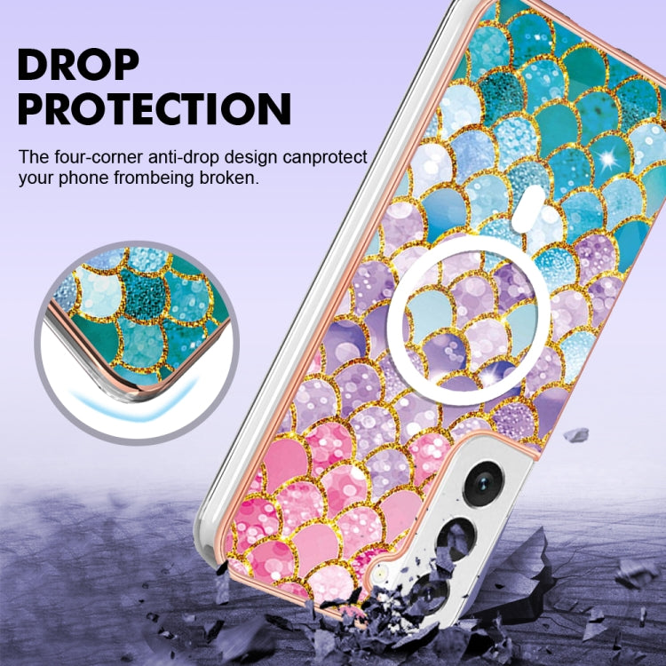 For Samsung Galaxy S22 5G Marble Pattern Dual-side IMD Magsafe TPU Phone Case(Colorful Scales) - Galaxy S22 5G Cases by PMC TechLife | Online Shopping South Africa | PMC TechLife