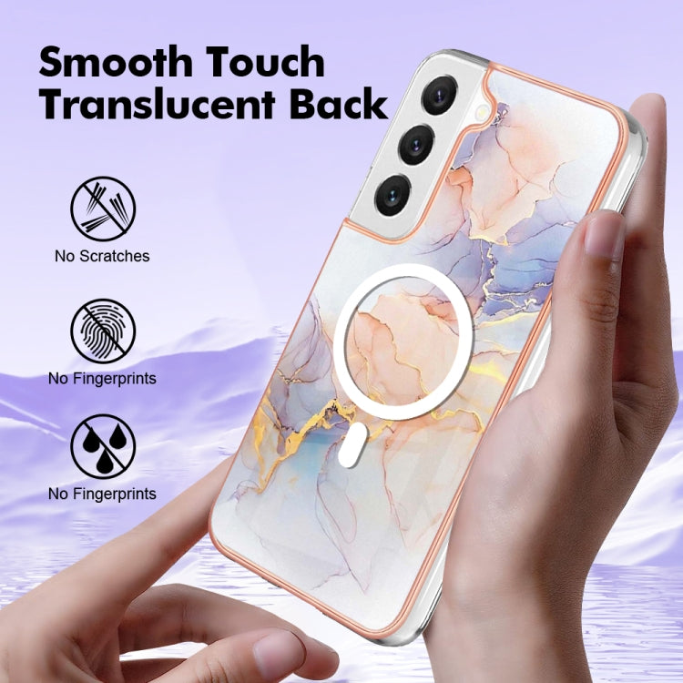 For Samsung Galaxy S22 5G Marble Pattern Dual-side IMD Magsafe TPU Phone Case(White Marble) - Galaxy S22 5G Cases by PMC TechLife | Online Shopping South Africa | PMC TechLife